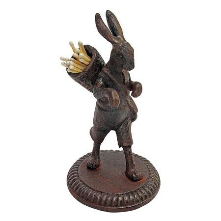 DESIGN TOSCANO The Wandering Rabbit Cast Iron Matchstick Sculpture SP1341